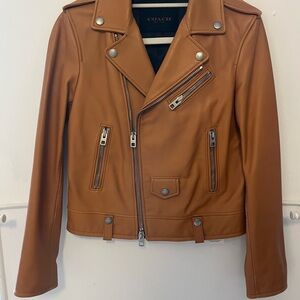 Coach Tan Leather Jacket